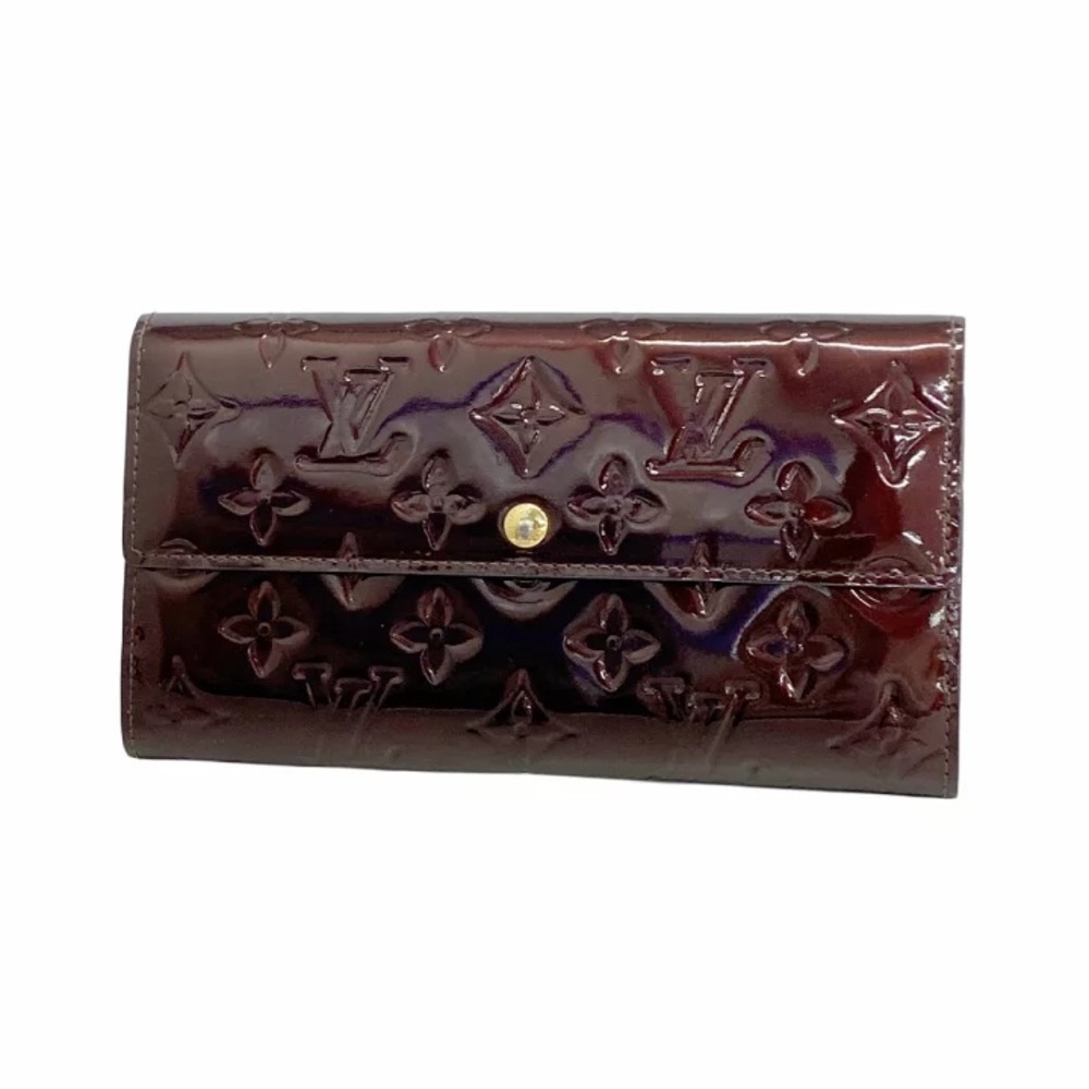 Authentic Louis Vuitton Amarante purple Sarah Vernis long wallet